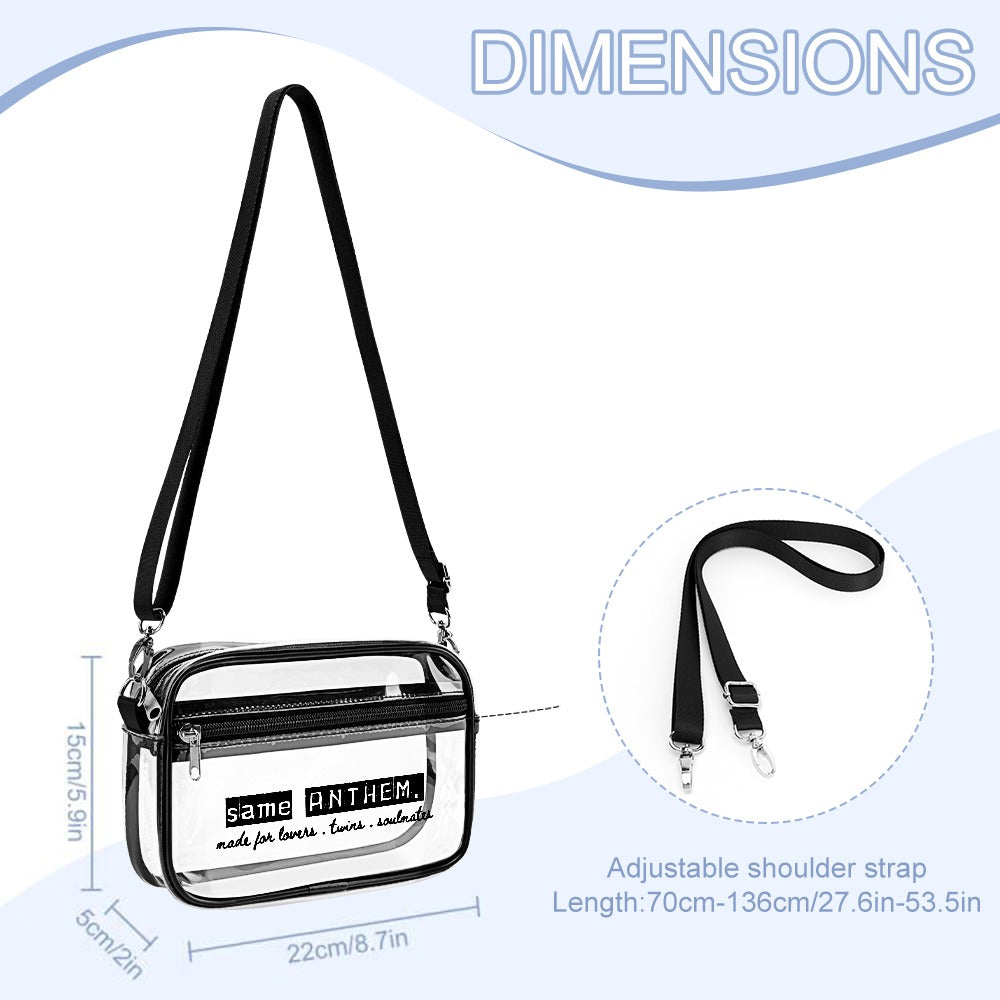 Transparent Crossbody Bag – Streetwear Bag for Soulmates & Besties by Same ANTHEM. - 22X15X5CM / TRANSPARENT