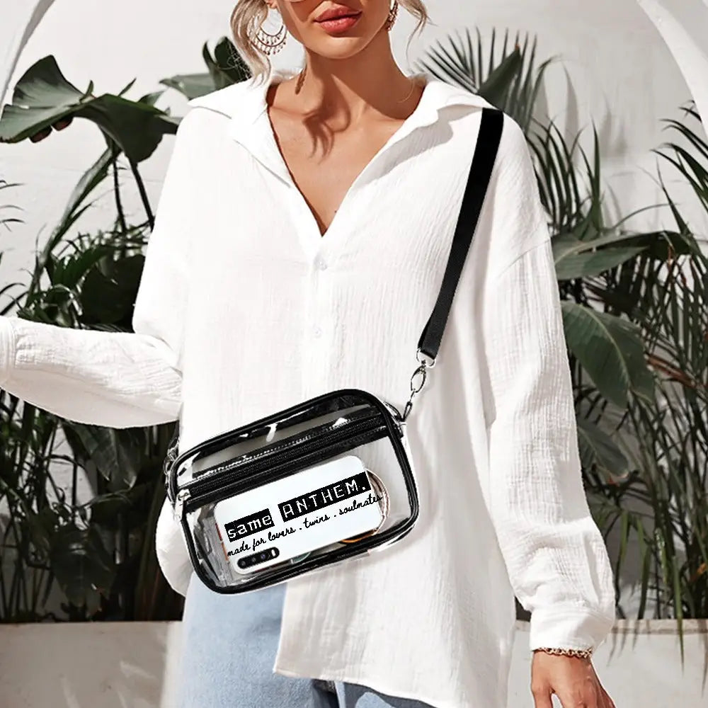 Transparent Crossbody Bag – Streetwear Bag for Soulmates & Besties by Same ANTHEM. - 22X15X5CM / TRANSPARENT