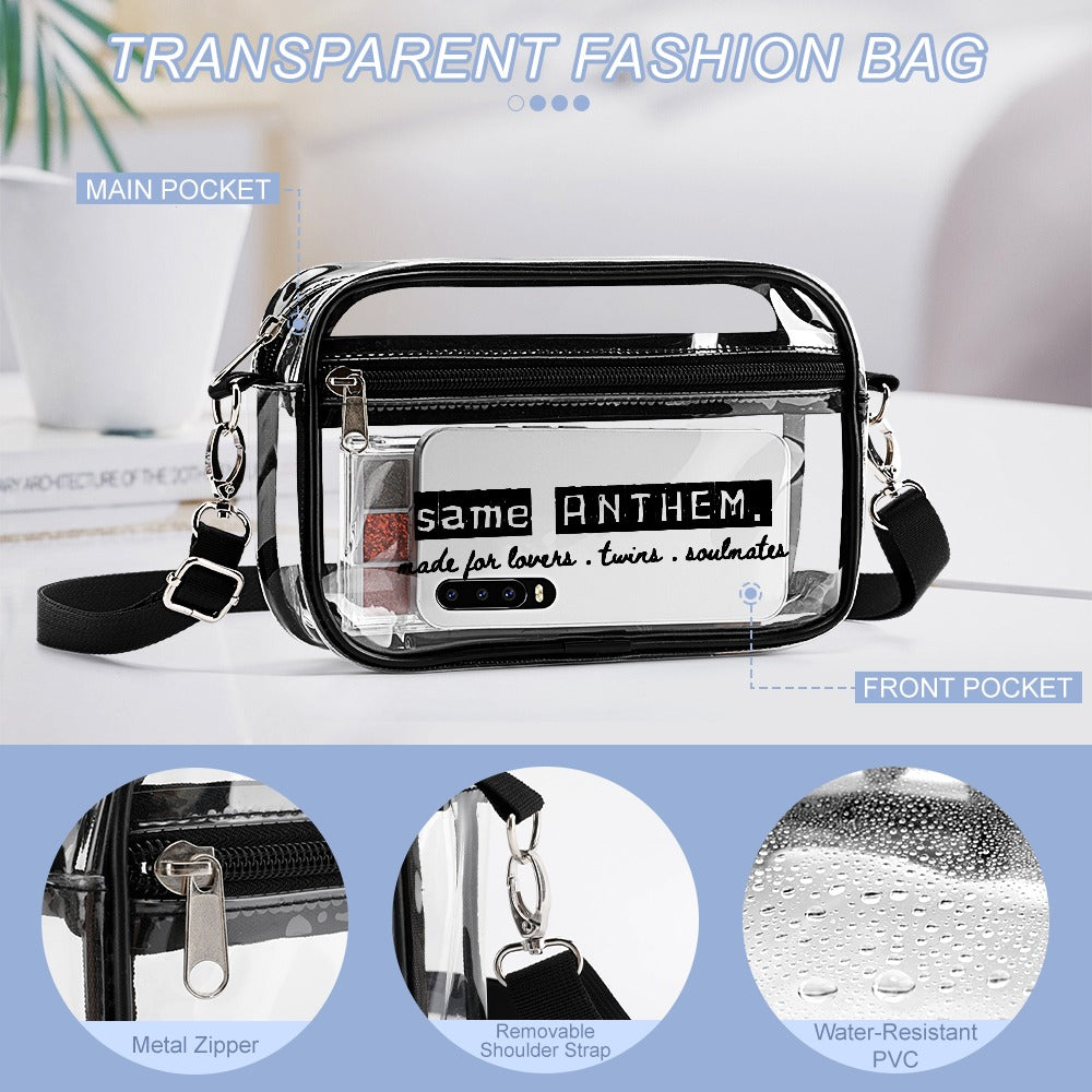 Transparent Crossbody Bag – Streetwear Bag for Soulmates & Besties by Same ANTHEM. - 22X15X5CM / TRANSPARENT
