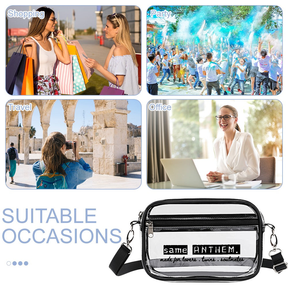 Transparent Crossbody Bag – Streetwear Bag for Soulmates & Besties by Same ANTHEM. - 22X15X5CM / TRANSPARENT