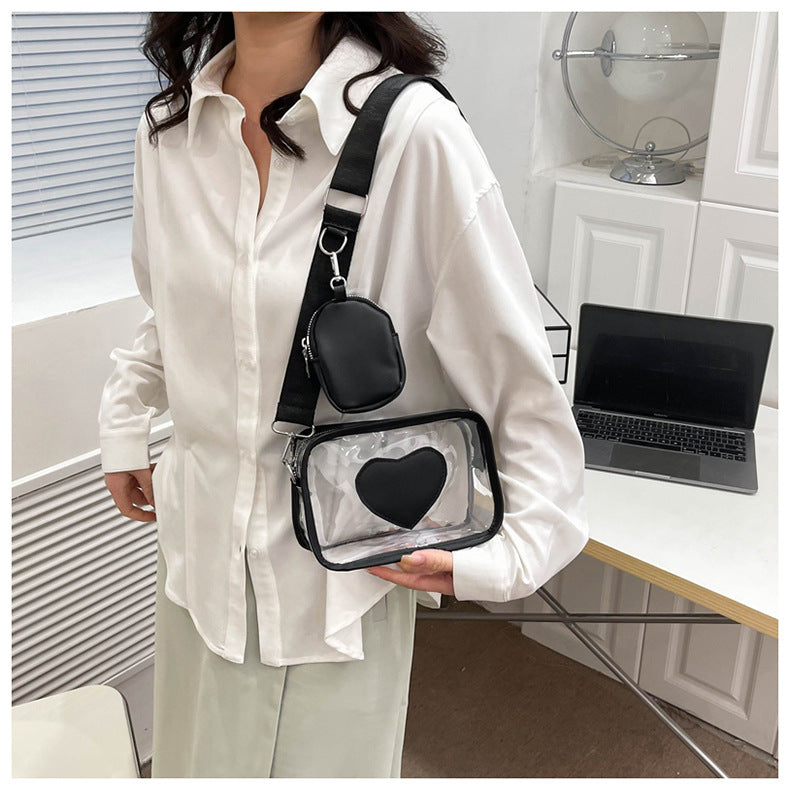 Transparent Crossbody Beach Bag | same ANTHEM. Soulmate Streetwear - Black