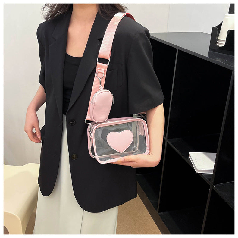 Transparent Crossbody Beach Bag | same ANTHEM. Soulmate Streetwear - Pink