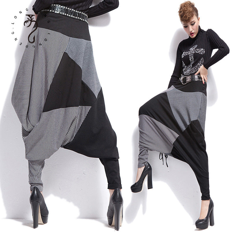Trendy Street Unisex Baggy Pants – Hip-Hop Big Crotch Trousers | same ANTHEM. - Black / One Size