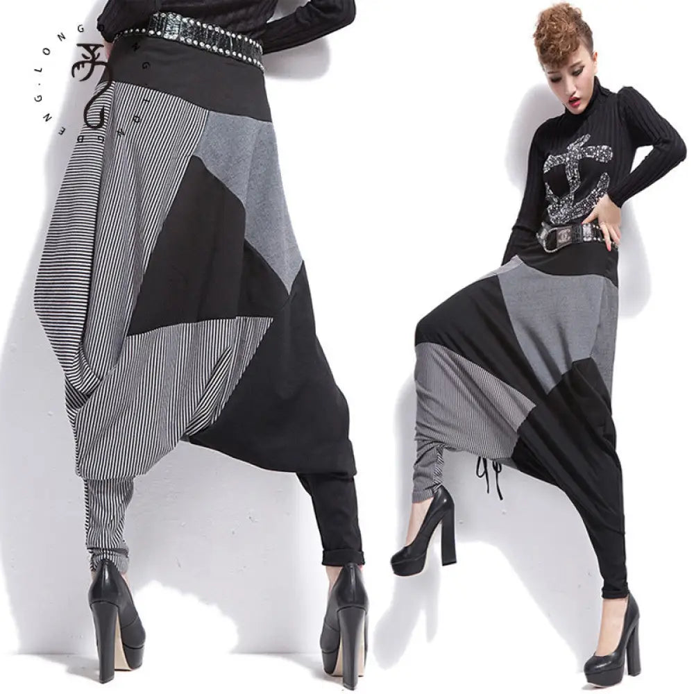 Trendy Street Unisex Baggy Pants – Hip-Hop Big Crotch Trousers | same ANTHEM. - Black / One Size