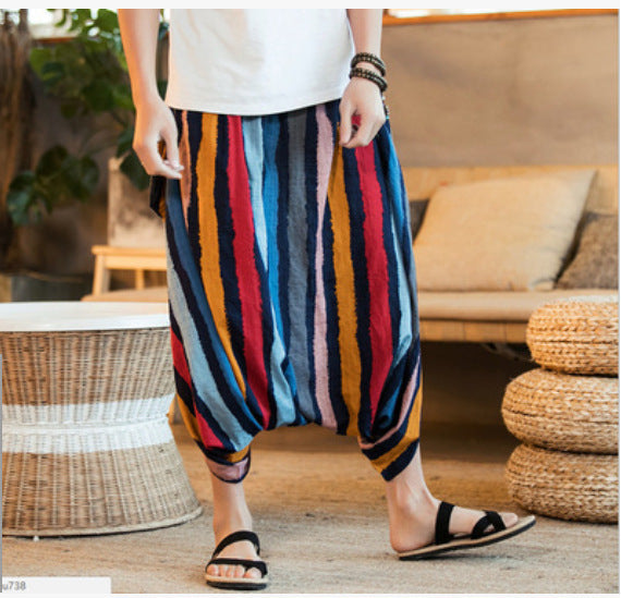 triped Nepalese Cropped Pants – Casual Cool Harem Pants | Same Anthem - Pants