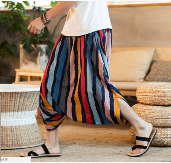 triped Nepalese Cropped Pants – Casual Cool Harem Pants | Same Anthem - Pants