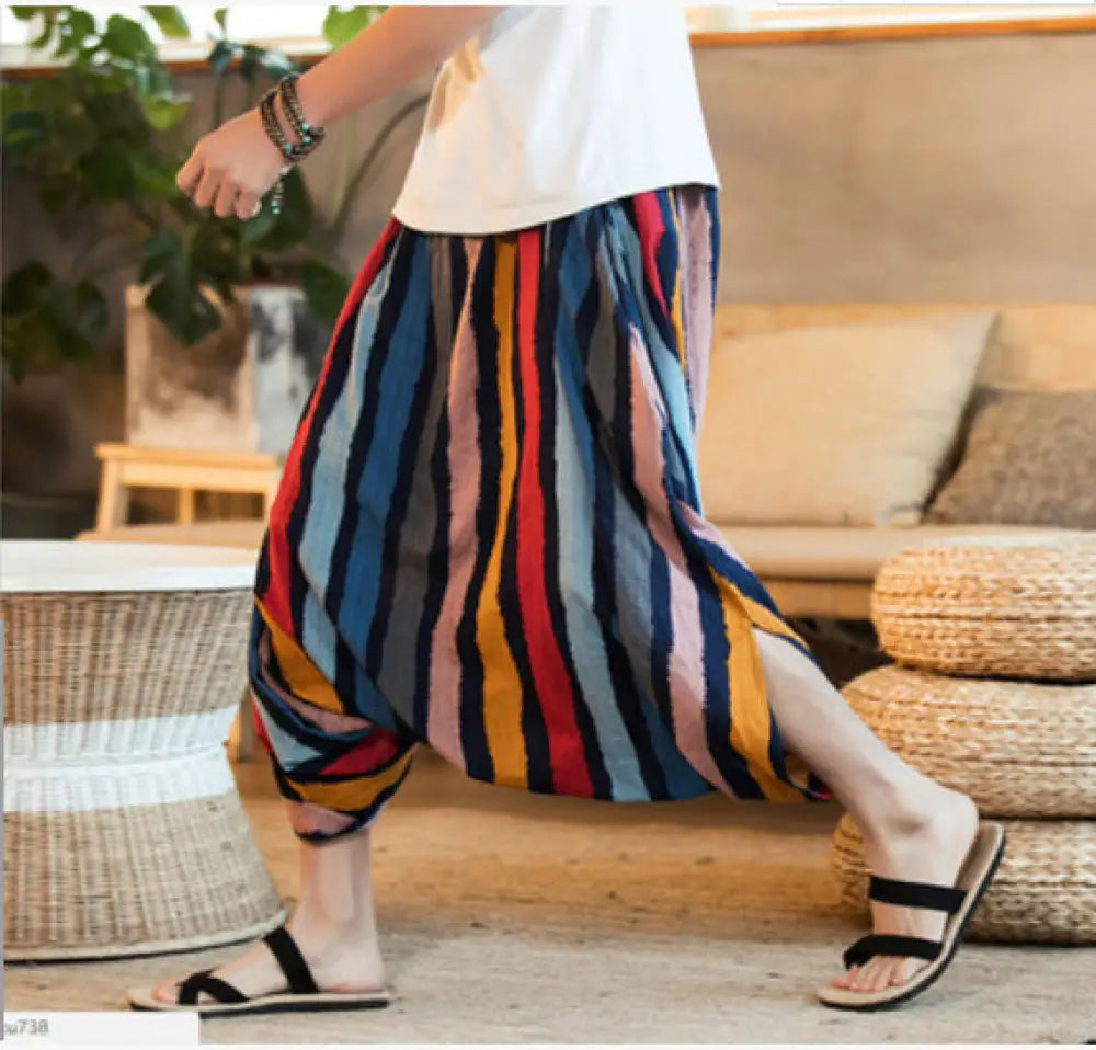 triped Nepalese Cropped Pants – Casual Cool Harem Pants | Same Anthem - Pants