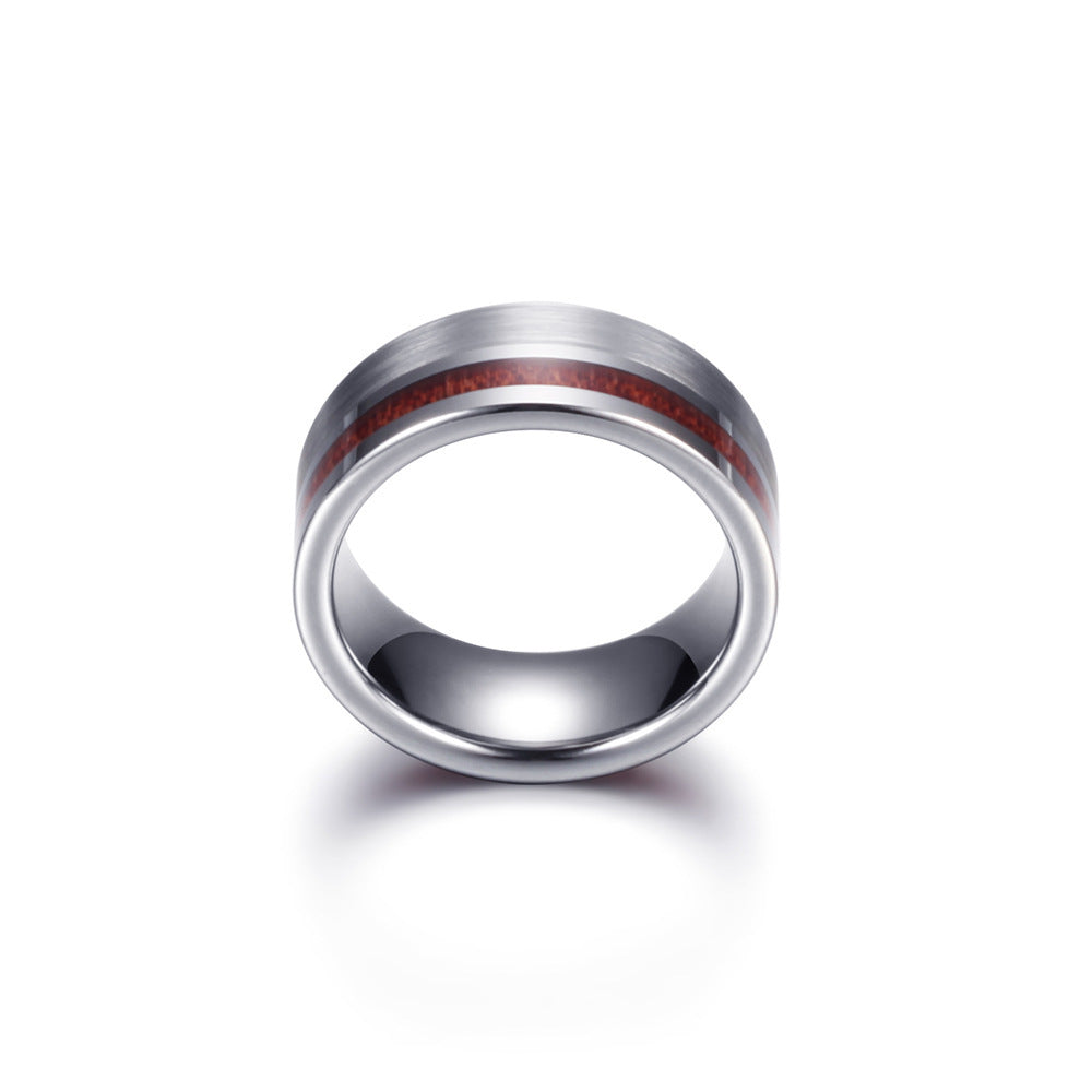Tungsten Wood Grain Ring for Men – same ANTHEM. Soulmate Streetwear Jewelry - Jewellery