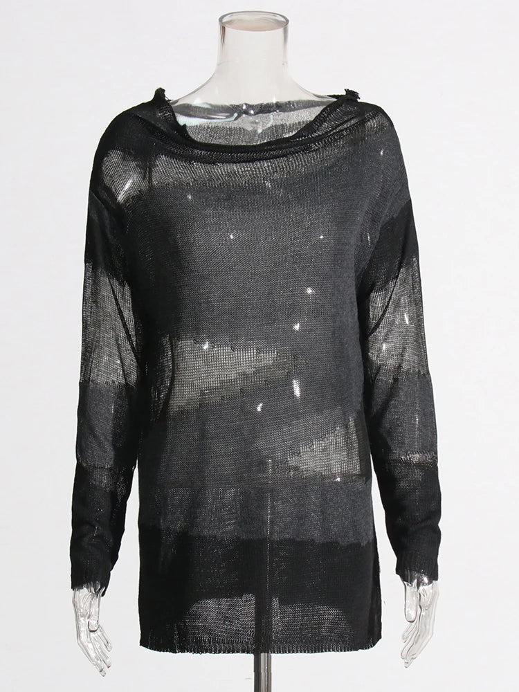 Turtleneck Mesh Patchwork Top – Dreamy Streetwear for Women | same ANTHEM