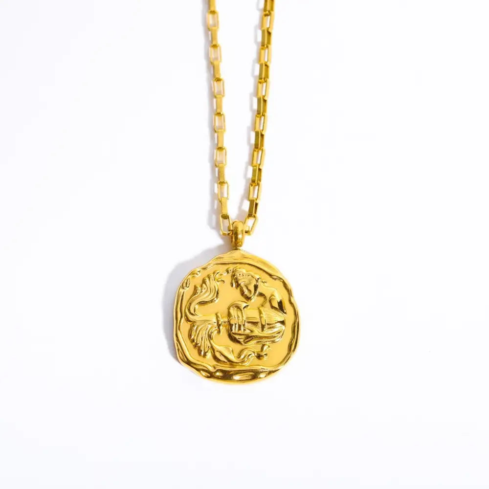 Twelve Constellation Oval Pendant Necklace | Zodiac Jewellery for Soulmates & Lovers | same ANTHEM - Aquarian