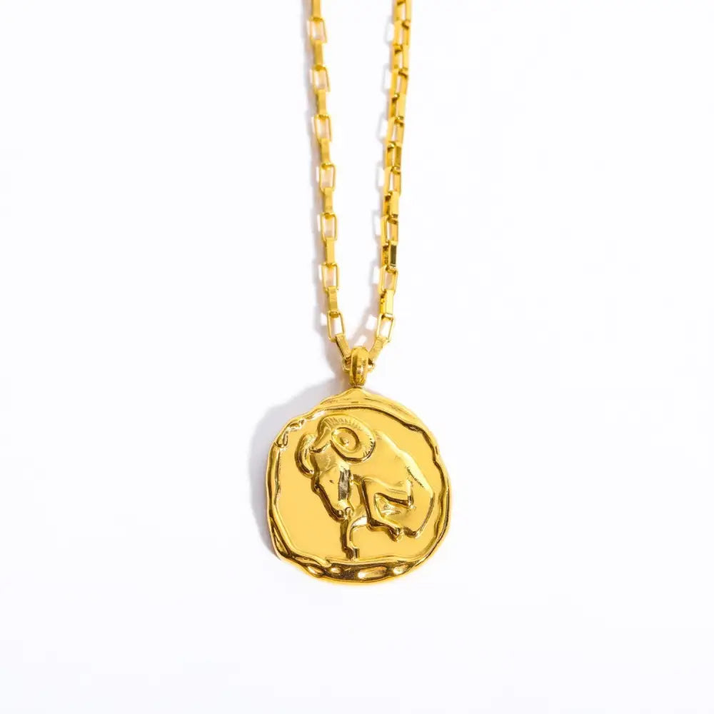 Twelve Constellation Oval Pendant Necklace | Zodiac Jewellery for Soulmates & Lovers | same ANTHEM - Aries