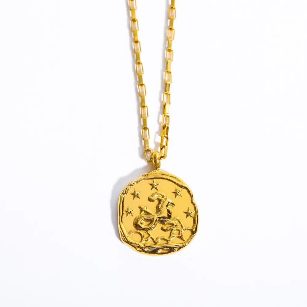 Twelve Constellation Oval Pendant Necklace | Zodiac Jewellery for Soulmates & Lovers | same ANTHEM - Capricorn