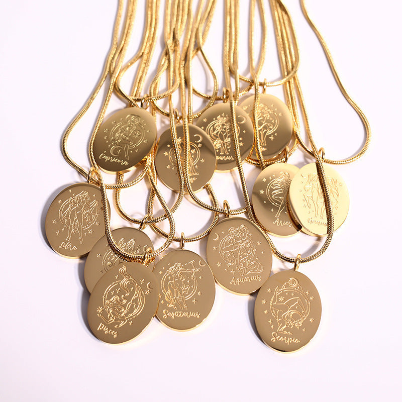 Twelve Constellations Necklace | Minimalist Zodiac Titanium Steel Jewellery | same ANTHEM