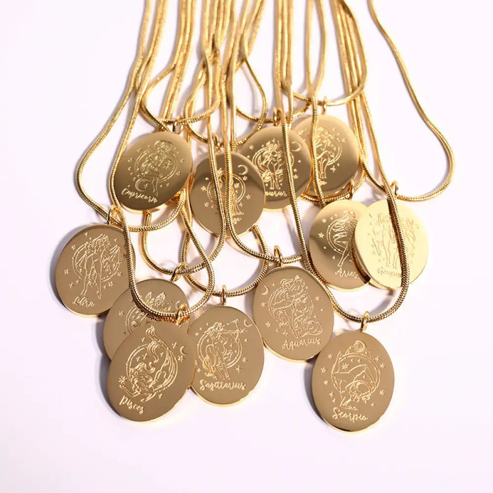 Twelve Constellations Necklace | Minimalist Zodiac Titanium Steel Jewellery | same ANTHEM