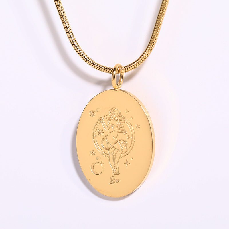Twelve Constellations Necklace | Minimalist Zodiac Titanium Steel Jewellery | same ANTHEM - Leo