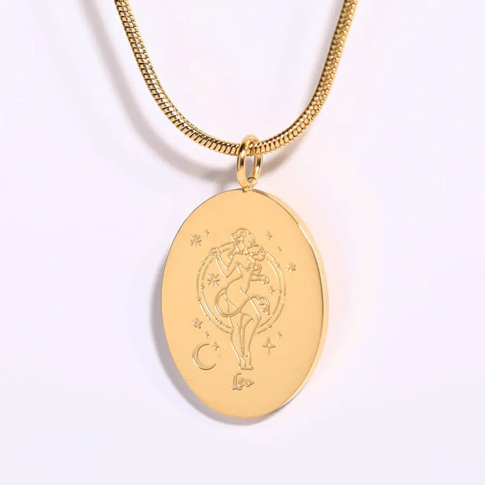 Twelve Constellations Necklace | Minimalist Zodiac Titanium Steel Jewellery | same ANTHEM - Leo