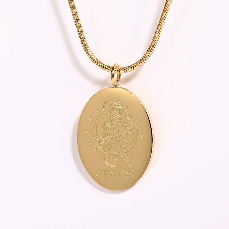Twelve Constellations Necklace | Minimalist Zodiac Titanium Steel Jewellery | same ANTHEM - Capricorn
