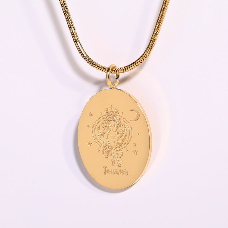 Twelve Constellations Necklace | Minimalist Zodiac Titanium Steel Jewellery | same ANTHEM - Taurus