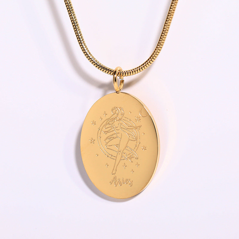 Twelve Constellations Necklace | Minimalist Zodiac Titanium Steel Jewellery | same ANTHEM - Aries