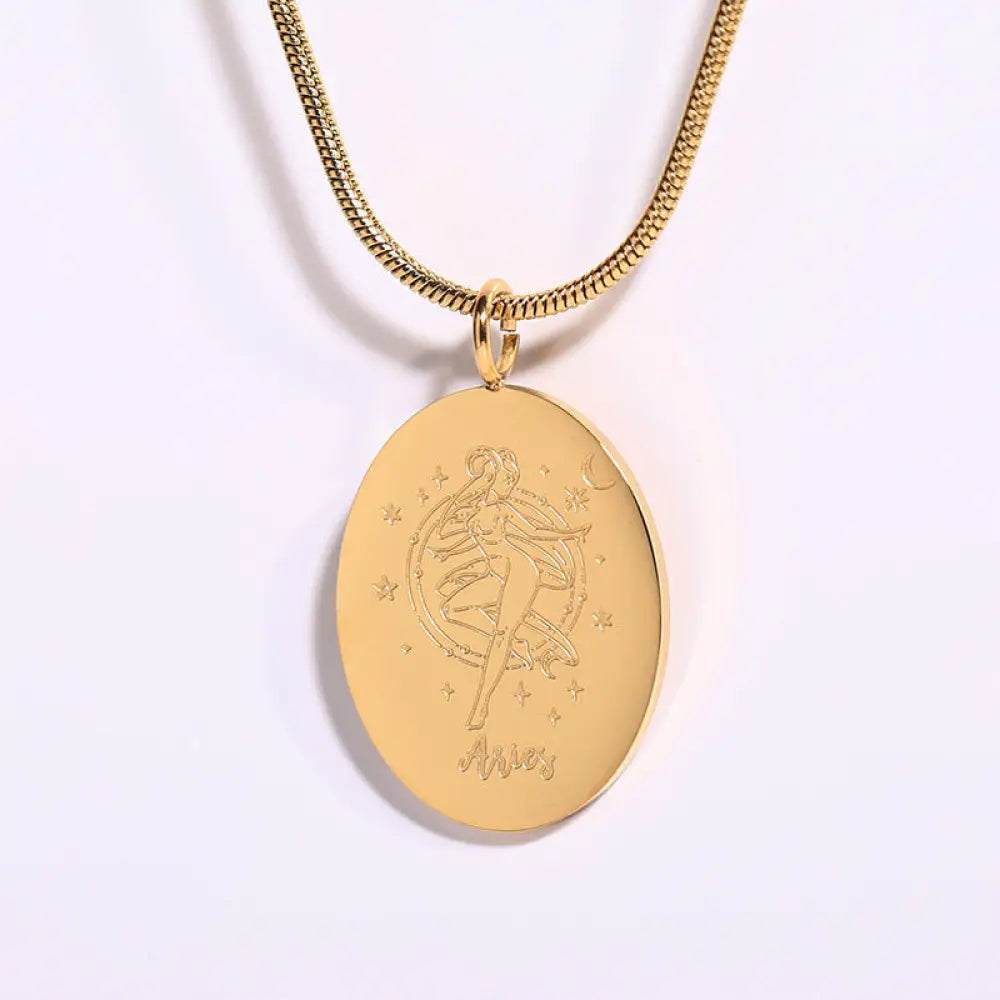 Twelve Constellations Necklace | Minimalist Zodiac Titanium Steel Jewellery | same ANTHEM - Aries