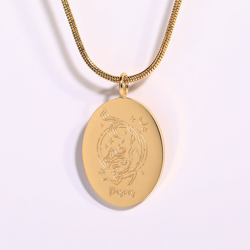 Twelve Constellations Necklace | Minimalist Zodiac Titanium Steel Jewellery | same ANTHEM - Pisces