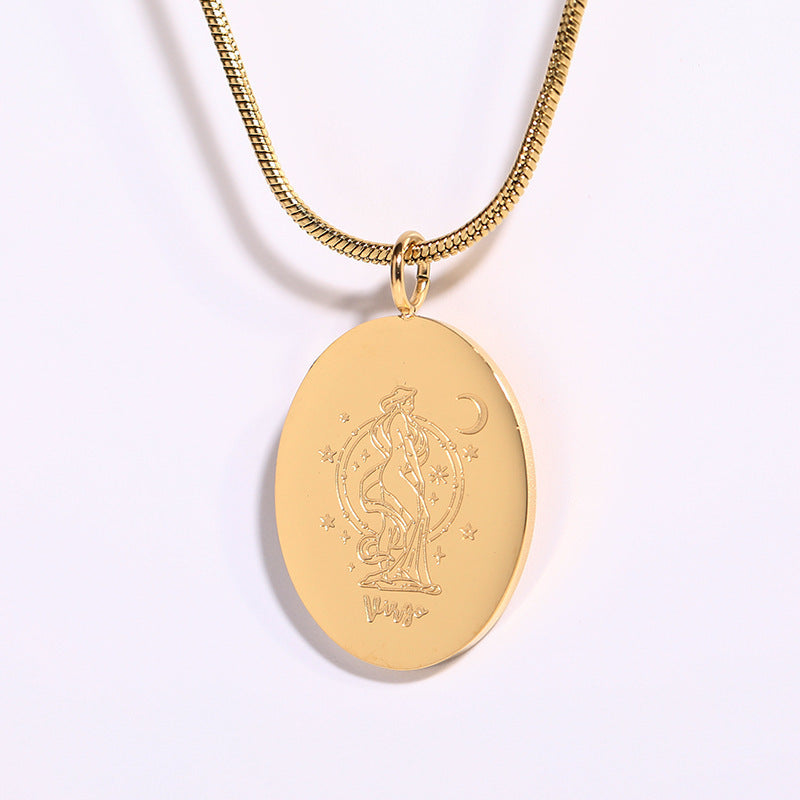 Twelve Constellations Necklace | Minimalist Zodiac Titanium Steel Jewellery | same ANTHEM - Virgo