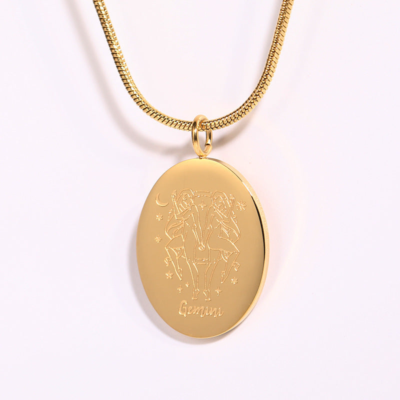 Twelve Constellations Necklace | Minimalist Zodiac Titanium Steel Jewellery | same ANTHEM - Gemini
