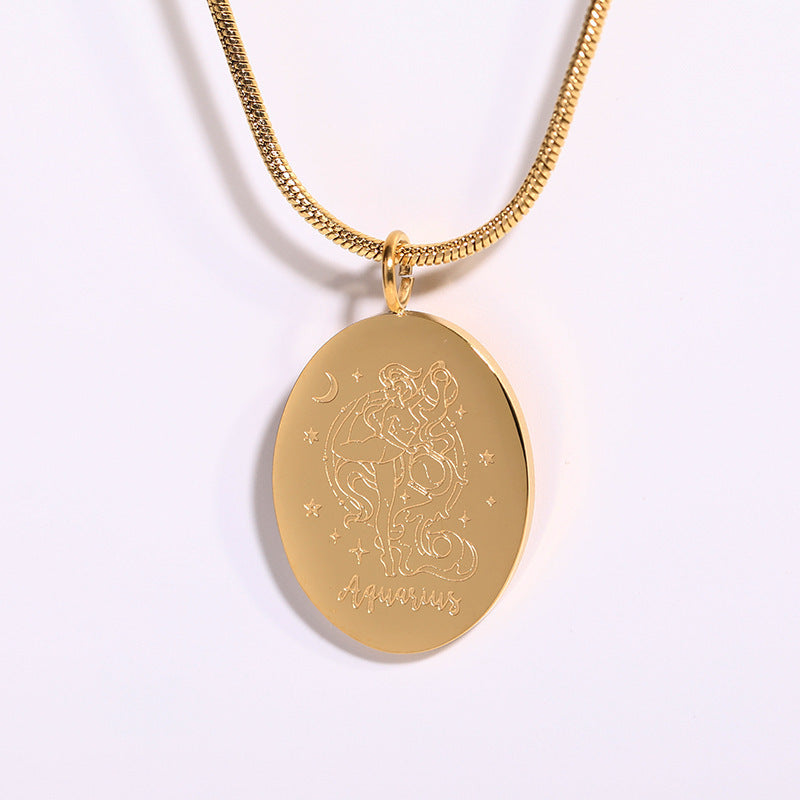 Twelve Constellations Necklace | Minimalist Zodiac Titanium Steel Jewellery | same ANTHEM - Aquarian