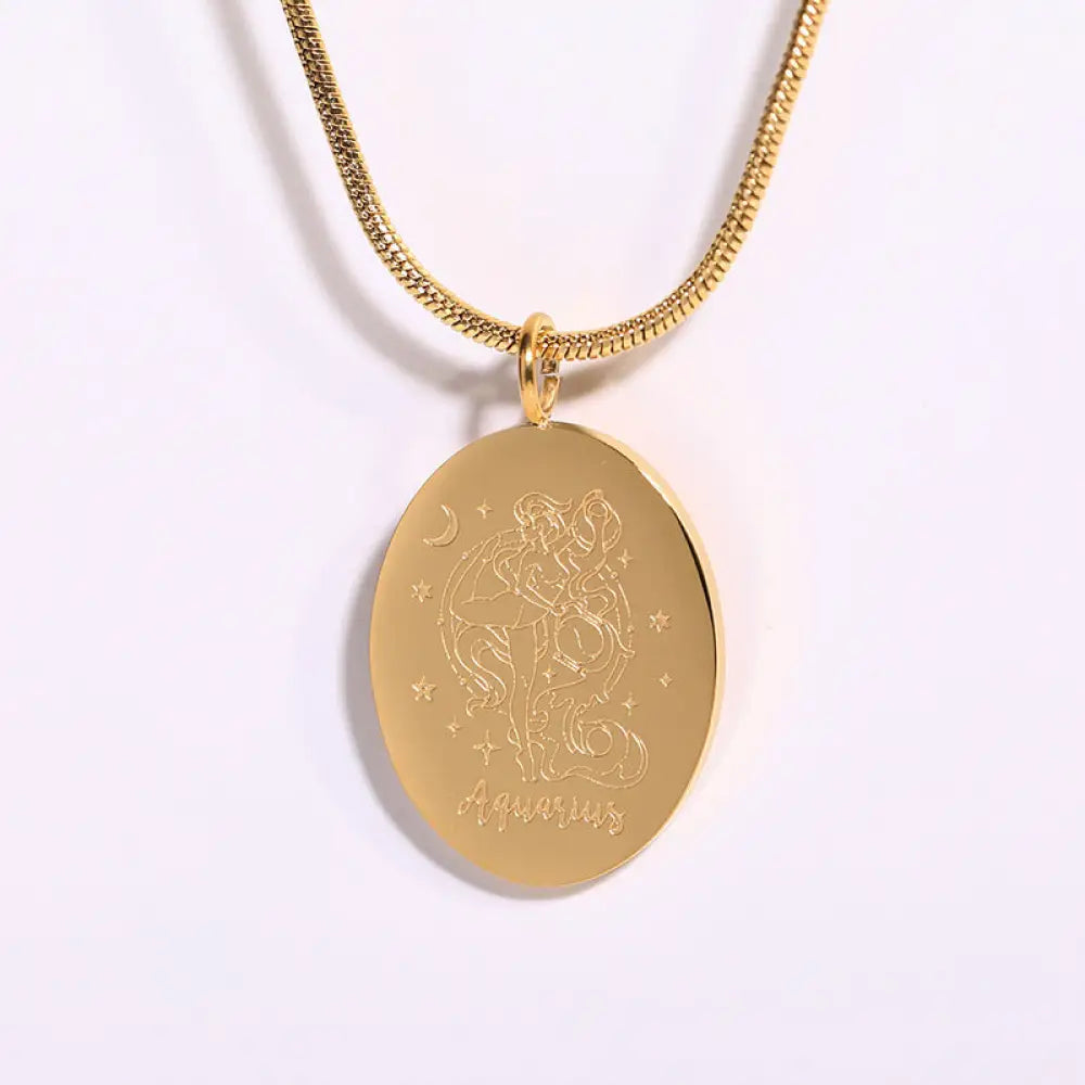 Twelve Constellations Necklace | Minimalist Zodiac Titanium Steel Jewellery | same ANTHEM - Aquarian