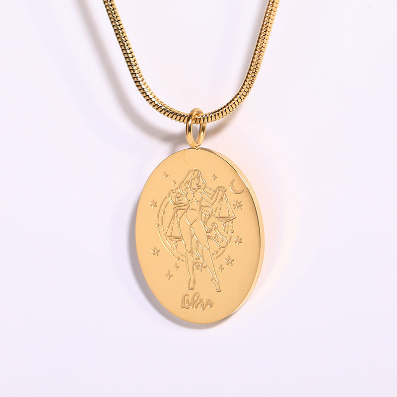 Twelve Constellations Necklace | Minimalist Zodiac Titanium Steel Jewellery | same ANTHEM - Libra