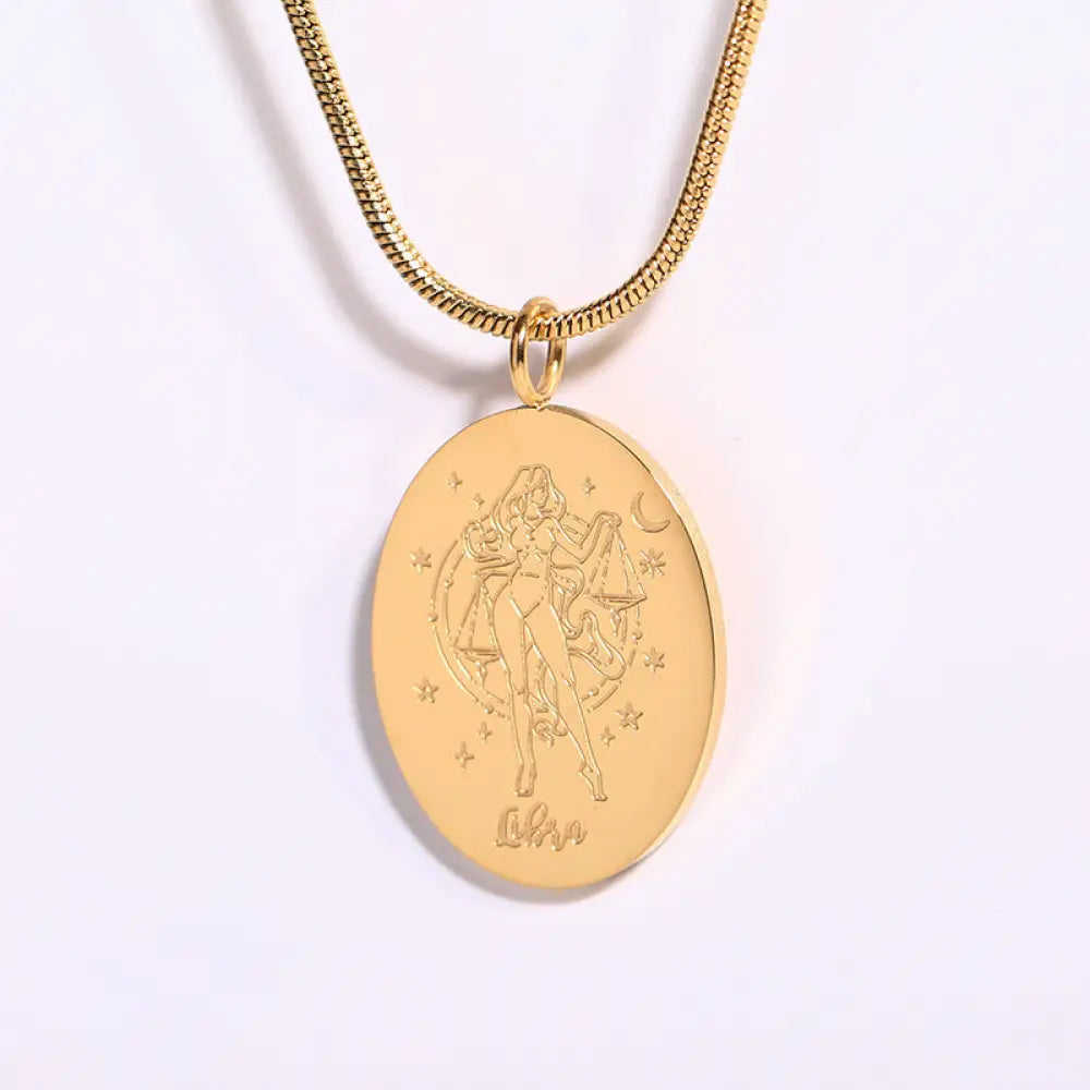 Twelve Constellations Necklace | Minimalist Zodiac Titanium Steel Jewellery | same ANTHEM - Libra