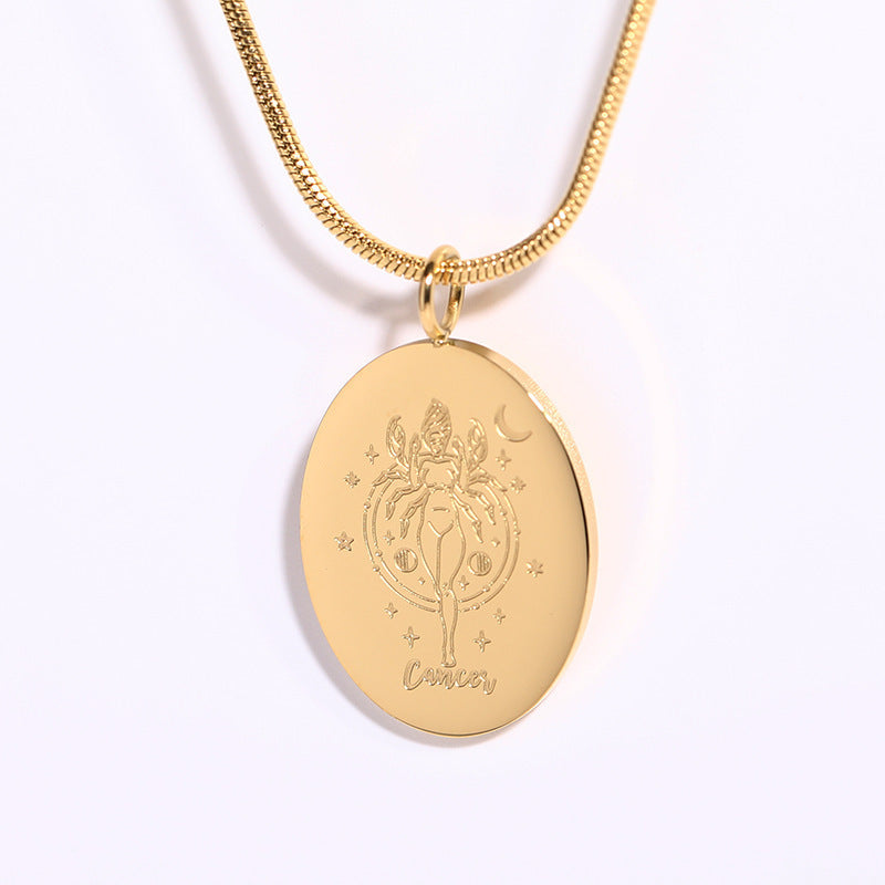 Twelve Constellations Necklace | Minimalist Zodiac Titanium Steel Jewellery | same ANTHEM - Cancer