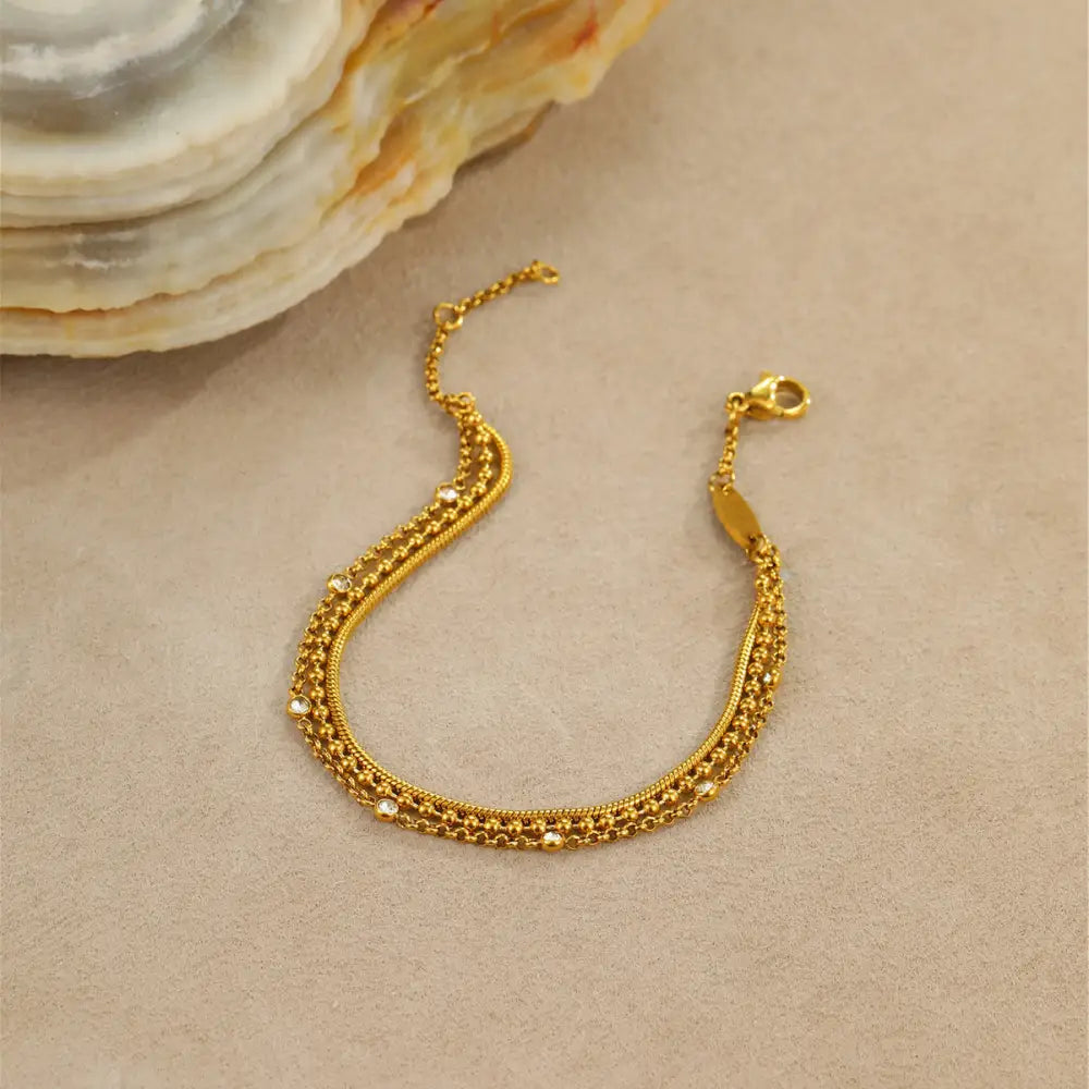 Twin Inlaid Zircon Bracelet | same ANTHEM. Soulmate Streetwear Jewellery