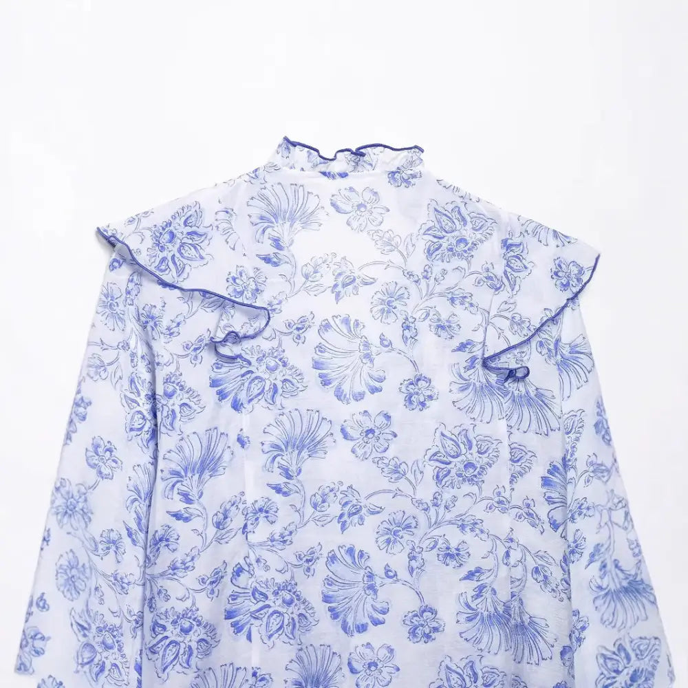 V-Neck Pleated Printed Shirt – Soulmate Streetwear | same ANTHEM