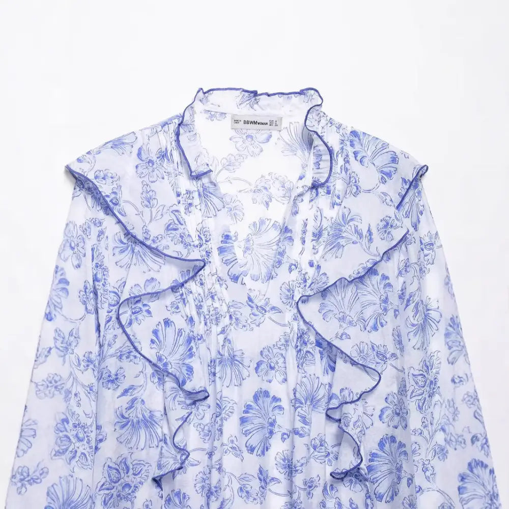 V-Neck Pleated Printed Shirt – Soulmate Streetwear | same ANTHEM