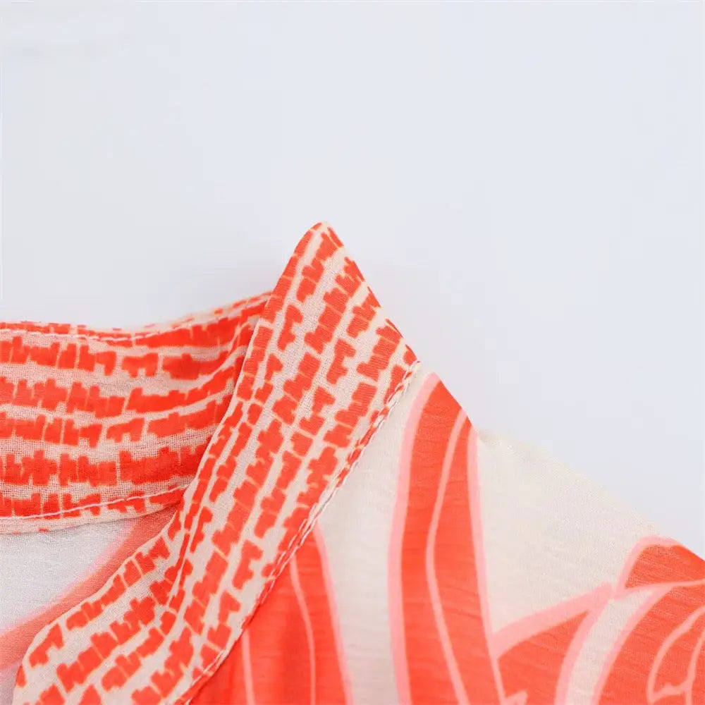 V-Neck Printed A-Line Dress with Waistband | Women’s Casual Chic | same ANTHEM.