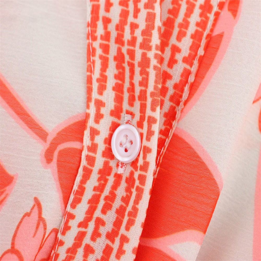 V-Neck Printed A-Line Dress with Waistband | Women’s Casual Chic | same ANTHEM.