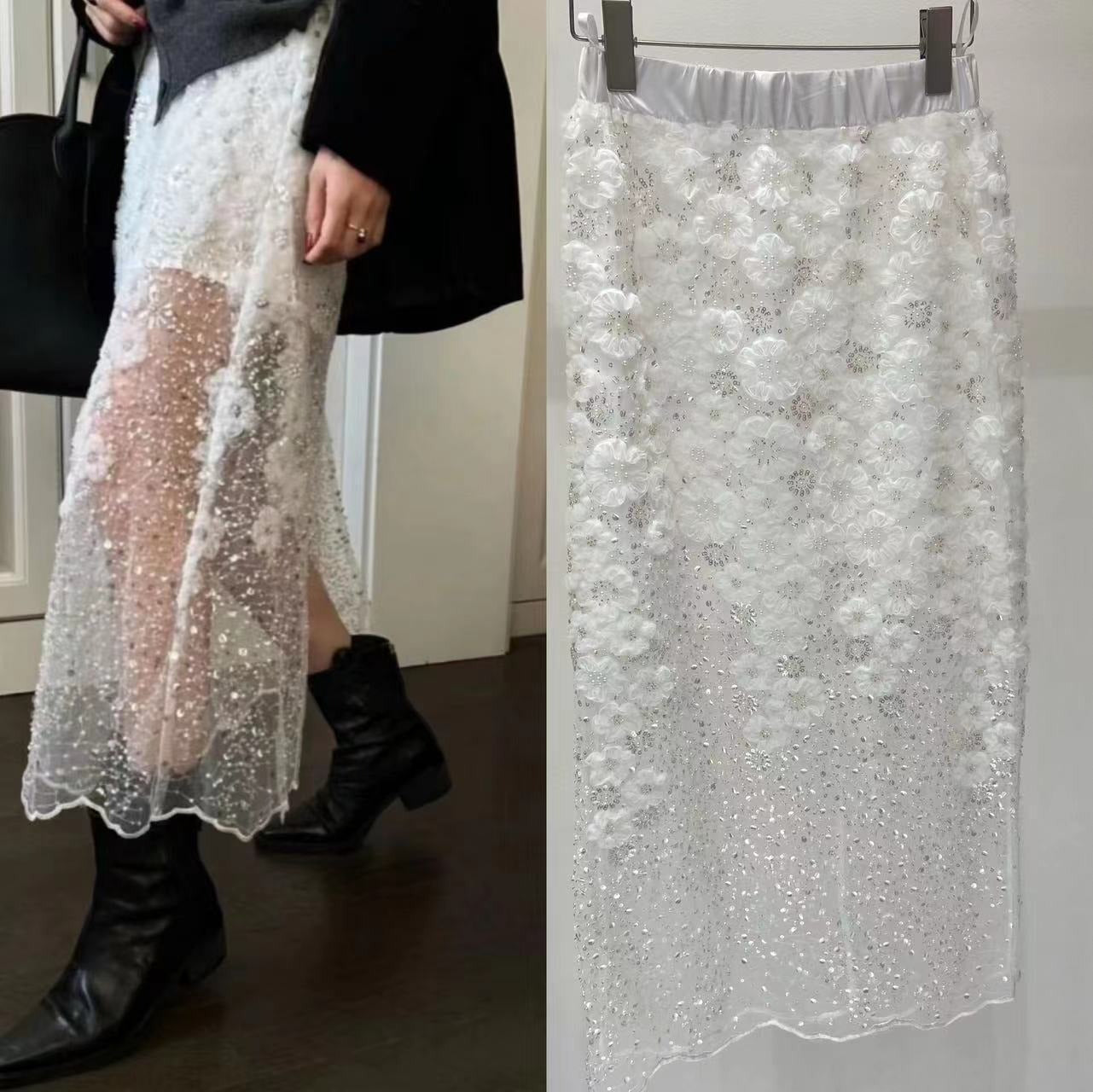 Versatile Floral Gauze Skirt | same ANTHEM.