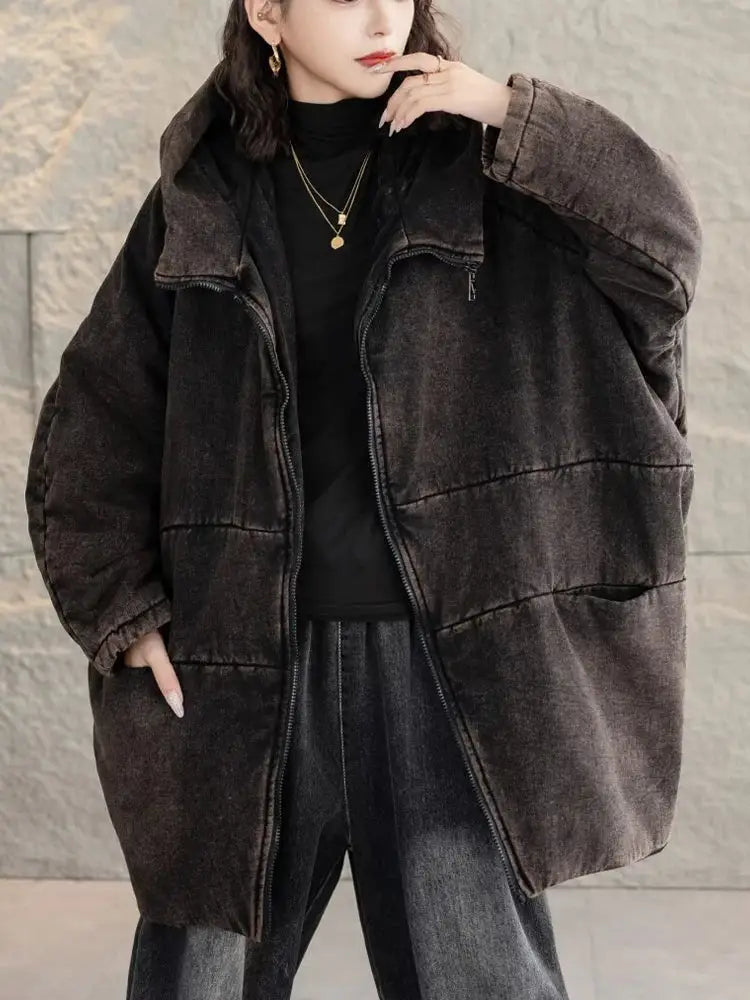 versized Hooded Denim Parka – same ANTHEM. Cozy Streetwear for Soulmates