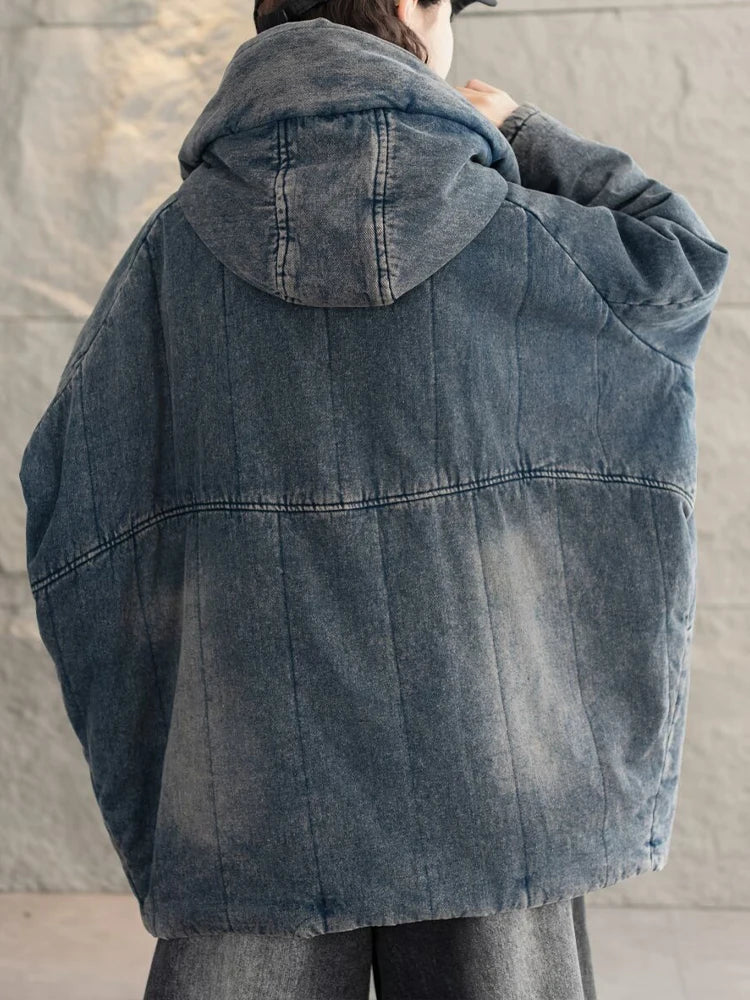 versized Hooded Denim Parka – same ANTHEM. Cozy Streetwear for Soulmates