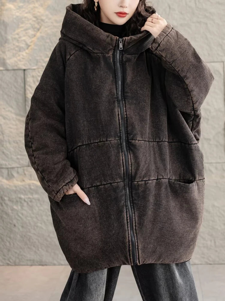 versized Hooded Denim Parka – same ANTHEM. Cozy Streetwear for Soulmates