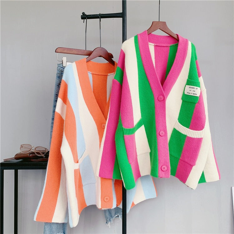 Vertical Stripe Sweater Coat – Soulmate Streetwear for Women same ANTHEM.