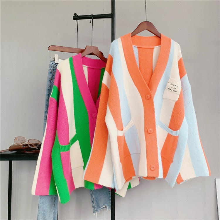 Vertical Stripe Sweater Coat – Soulmate Streetwear for Women same ANTHEM.