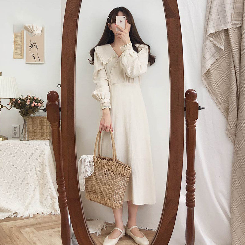 Very Fairy Over-the-Knee Dress | Dreamy Chic Dress for Soulmates & Friends | same ANTHEM. - Beige / L