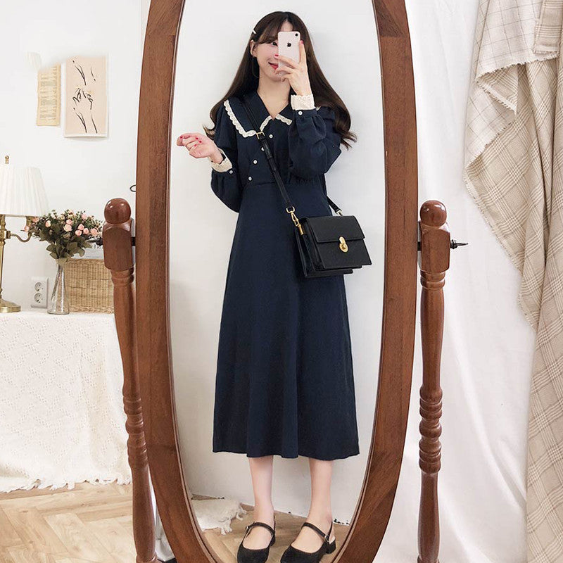 Very Fairy Over-the-Knee Dress | Dreamy Chic Dress for Soulmates & Friends | same ANTHEM. - Navy / L