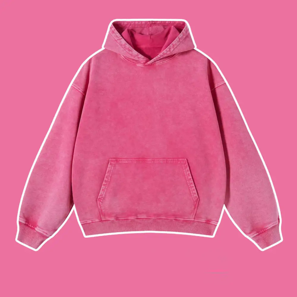 Vintage Batik Distressed Hoodie – same ANTHEM | Cute Streetwear for Soulmates & Lovers - rose red / S