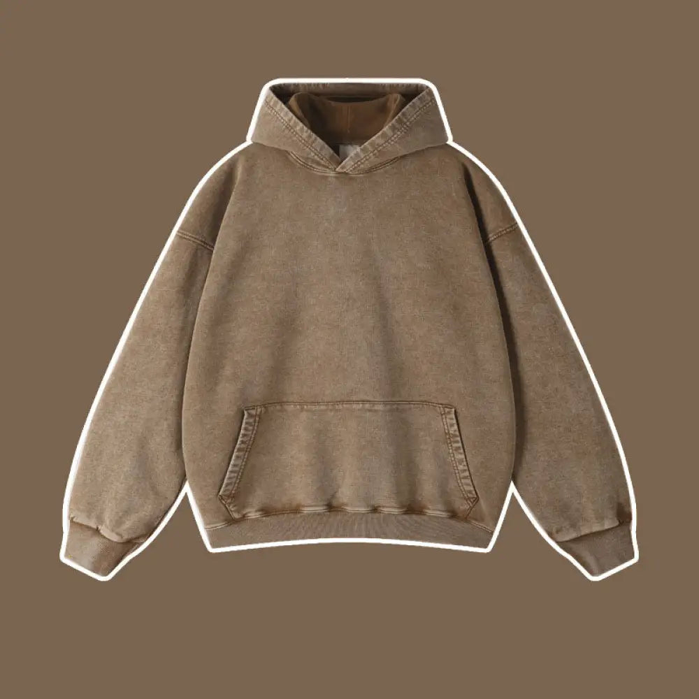 Vintage Batik Distressed Hoodie – same ANTHEM | Cute Streetwear for Soulmates & Lovers - Sand color / S