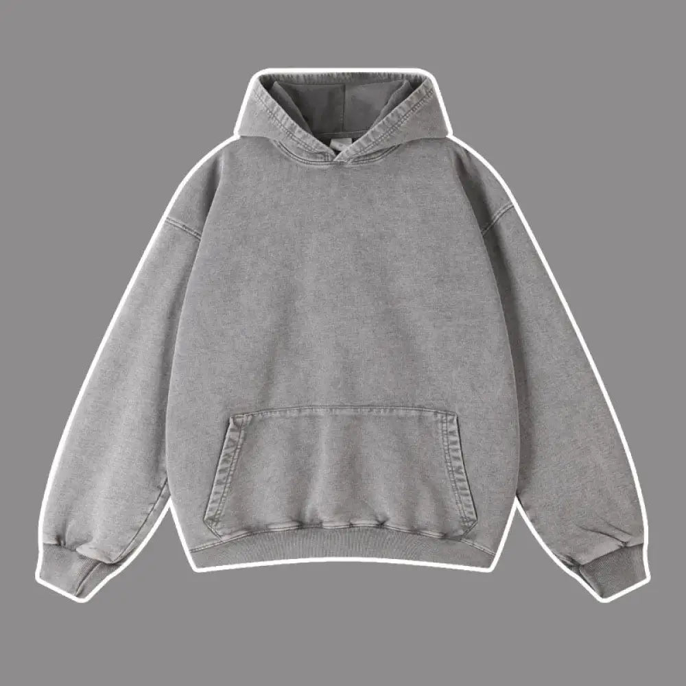 Vintage Batik Distressed Hoodie – same ANTHEM | Cute Streetwear for Soulmates & Lovers - light gray / S