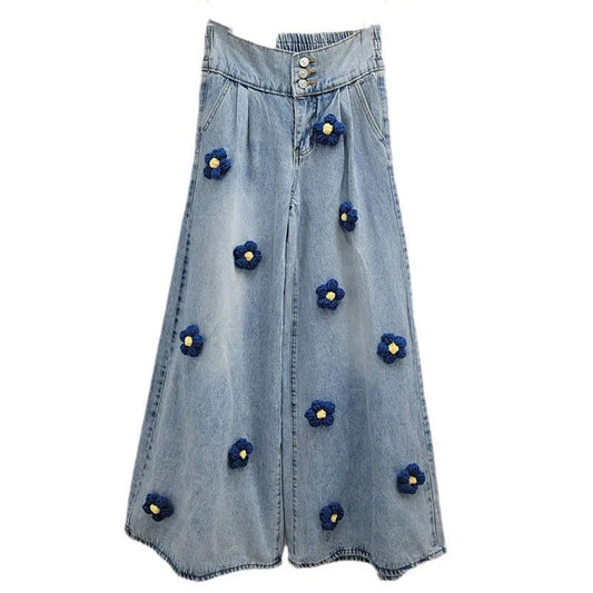 Vintage Black Floral Wide-Leg Jeans – Soulmate Streetwear | same ANTHEM.