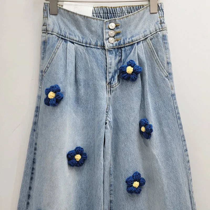 Vintage Black Floral Wide-Leg Jeans – Soulmate Streetwear | same ANTHEM.